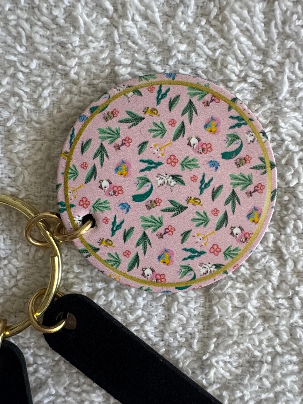 Disney Pink Disney Princess Disneyland Leather Keychain Bag Charm
